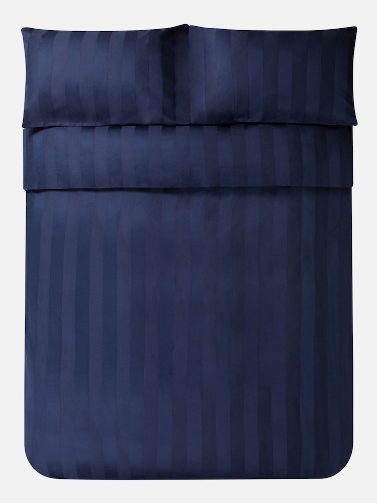 Jasper Conran Blue 500 Thread Count Satin Stripe 100% Cotton Pillowcase - Image 2 of 3
