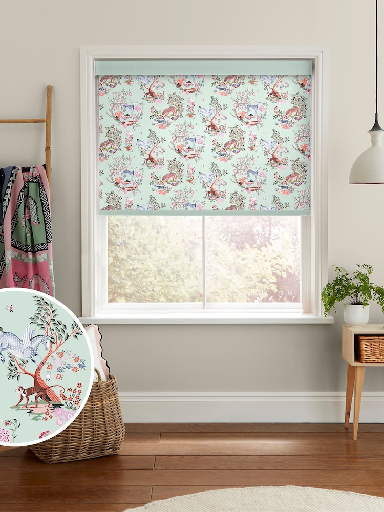 Cath Kidston Mint Green Magical Kingdom Made to Measure Roller Blinds - Image 1 of 6