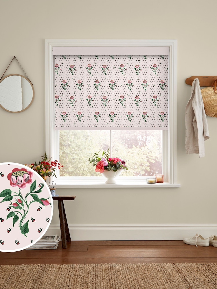 Cath Kidston Rose Pink Love Letter Made To Measure Roller Blinds - Image 1 of 6