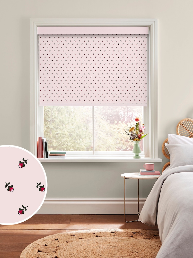 Cath Kidston Pink Rose Bud Made To Measure Roller Blinds - Image 1 of 6