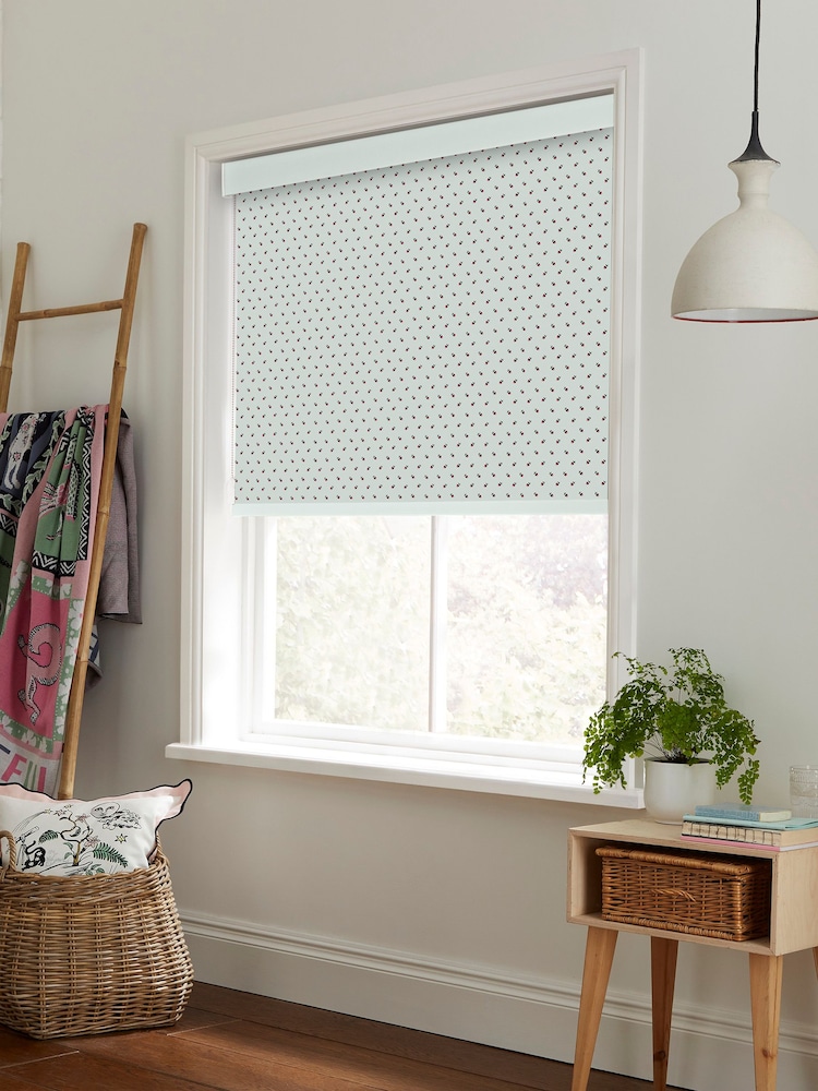 Cath Kidston Mint Green Rose Bud Made To Measure Roller Blinds - Image 2 of 6