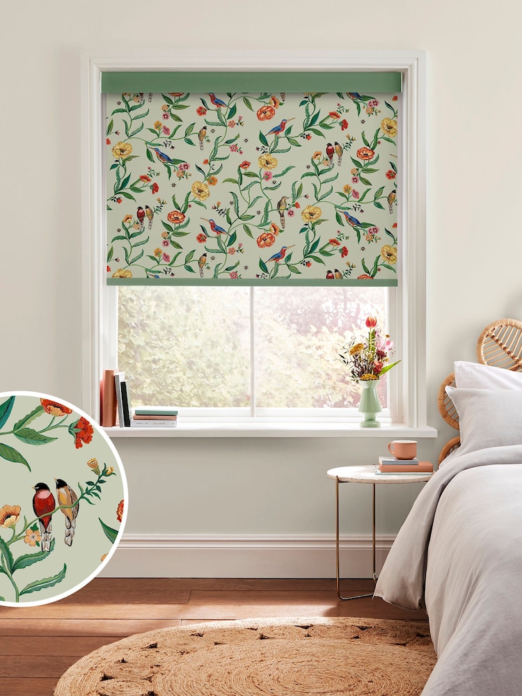 Cath Kidston Green Summer Birds Made To Measure Roller Blinds - Image 1 of 6