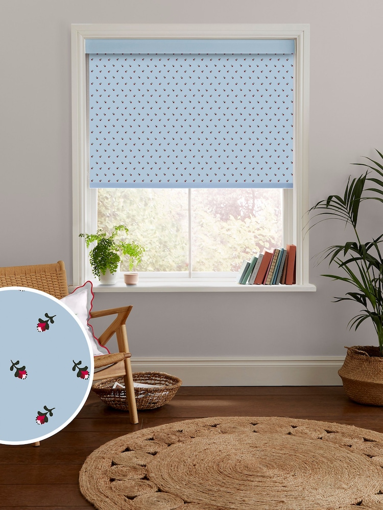 Cath Kidston Blue Rose Bud Made To Measure Roller Blinds - Image 1 of 6