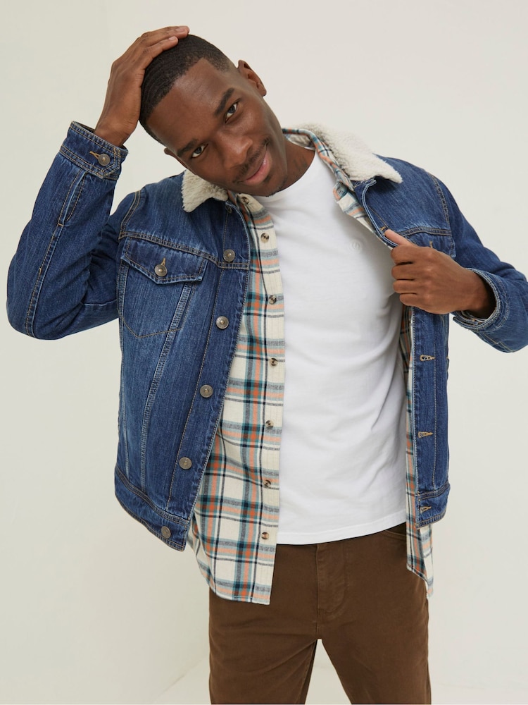 FatFace Blue Denim Mid Wash Jacket - Image 1 of 5 FatFace Blue Denim Mid Wash Jacket - Image 1 of 5