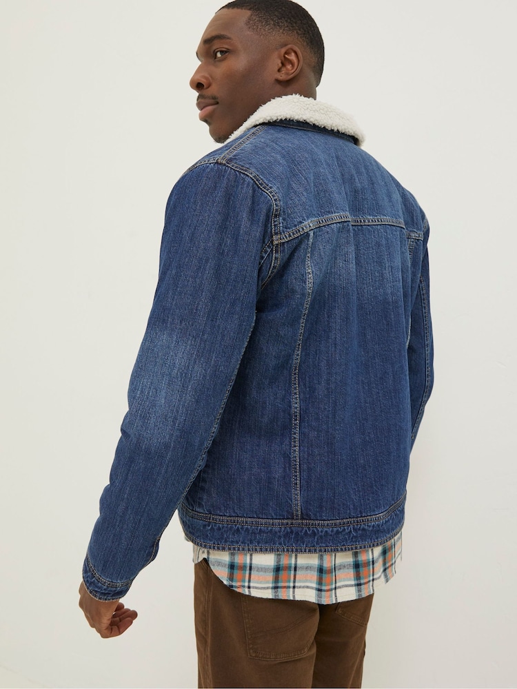 FatFace Blue Denim Mid Wash Jacket - Image 2 of 5 FatFace Blue Denim Mid Wash Jacket - Image 2 of 5