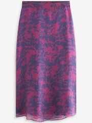 Purple/Pink Smudge Print Sheer Midi Skirt - Image 5 of 5