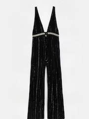 River Island Black Scrunchie Plunge Jumpsuit - Image 5 of 5