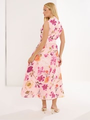 Star by Julien MacDonald Pink Floral Sleeveless Shirt Dress - Image 3 of 5