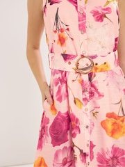 Star by Julien MacDonald Pink Floral Sleeveless Shirt Dress - Image 4 of 5