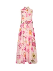 Star by Julien MacDonald Pink Floral Sleeveless Shirt Dress - Image 5 of 5