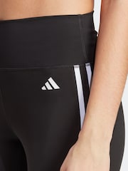 adidas Black Train Essentials 3-Stripes High Waisted 3/4 Leggings - Image 5 of 7