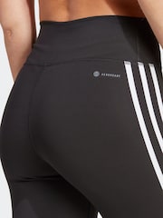 adidas Black Train Essentials 3-Stripes High Waisted 3/4 Leggings - Image 6 of 7