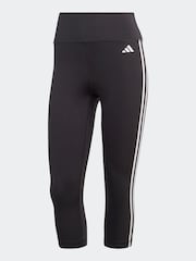 adidas Black Train Essentials 3-Stripes High Waisted 3/4 Leggings - Image 7 of 7