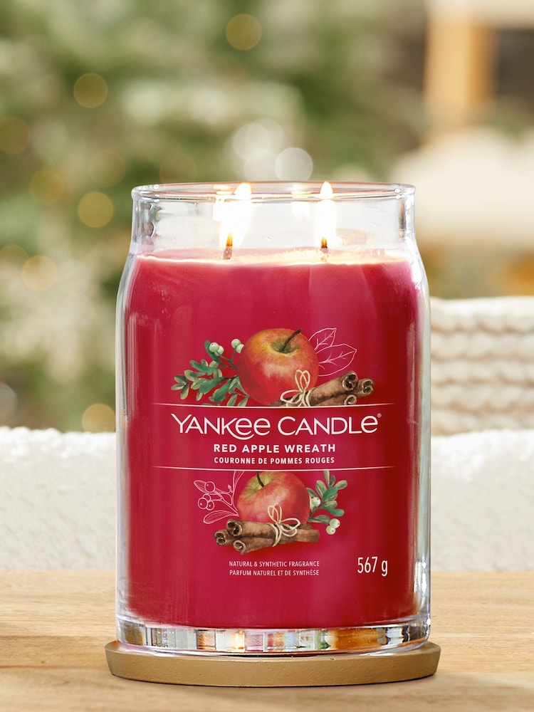 Yankee Candle Signature Jar Scented Candle, Red Apple Wreath - Image 1 of 2