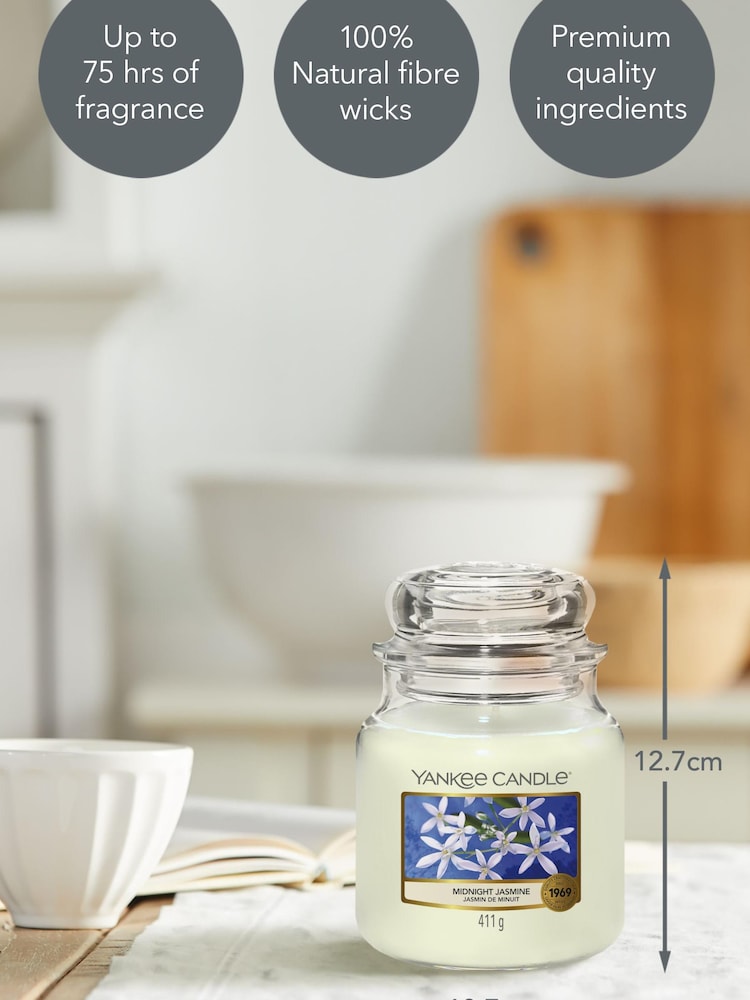 Yankee Candle Original Medium Jar Scented Candle, Midnight Jasmine - Image 3 of 3