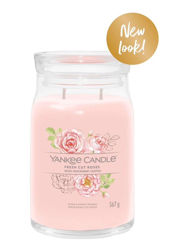 Yankee Candle No Colour Signature Large Jar Scented Candle, Fresh Cut Large Roses - Image 2 of 2