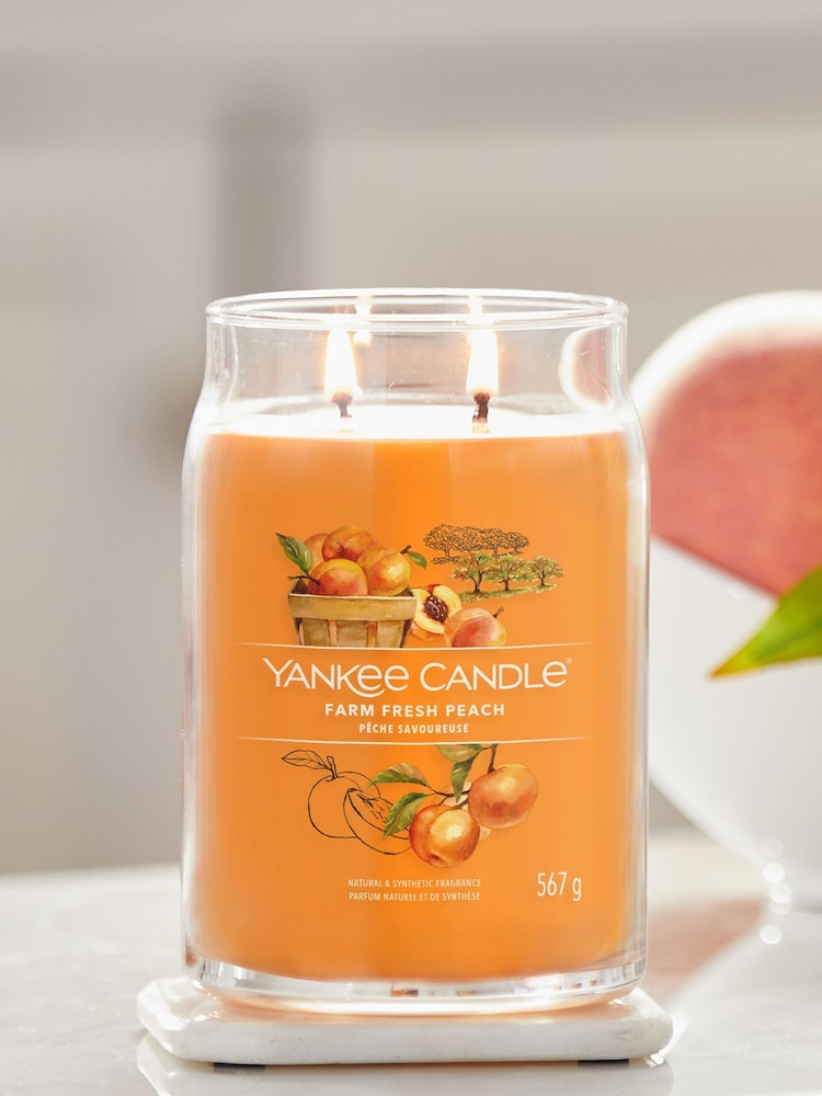 Yankee Candle Signature Large Jar Scented Candle, Farm Fresh Peach - Image 1 of 2