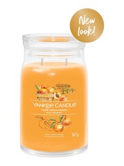 Yankee Candle Signature Large Jar Scented Candle, Farm Fresh Peach - Image 2 of 2