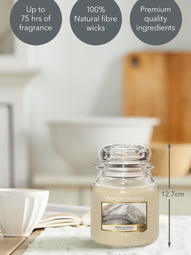 Yankee Candle Original Medium Jar Scented Candle, Warm Cashmere - Image 3 of 3