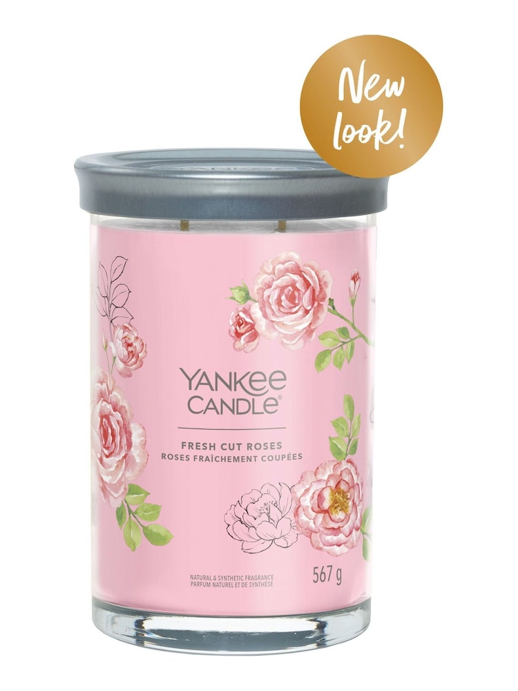 Yankee Candle Signature Large Tumbler Scented Candle, Fresh Cut Roses - Image 2 of 2