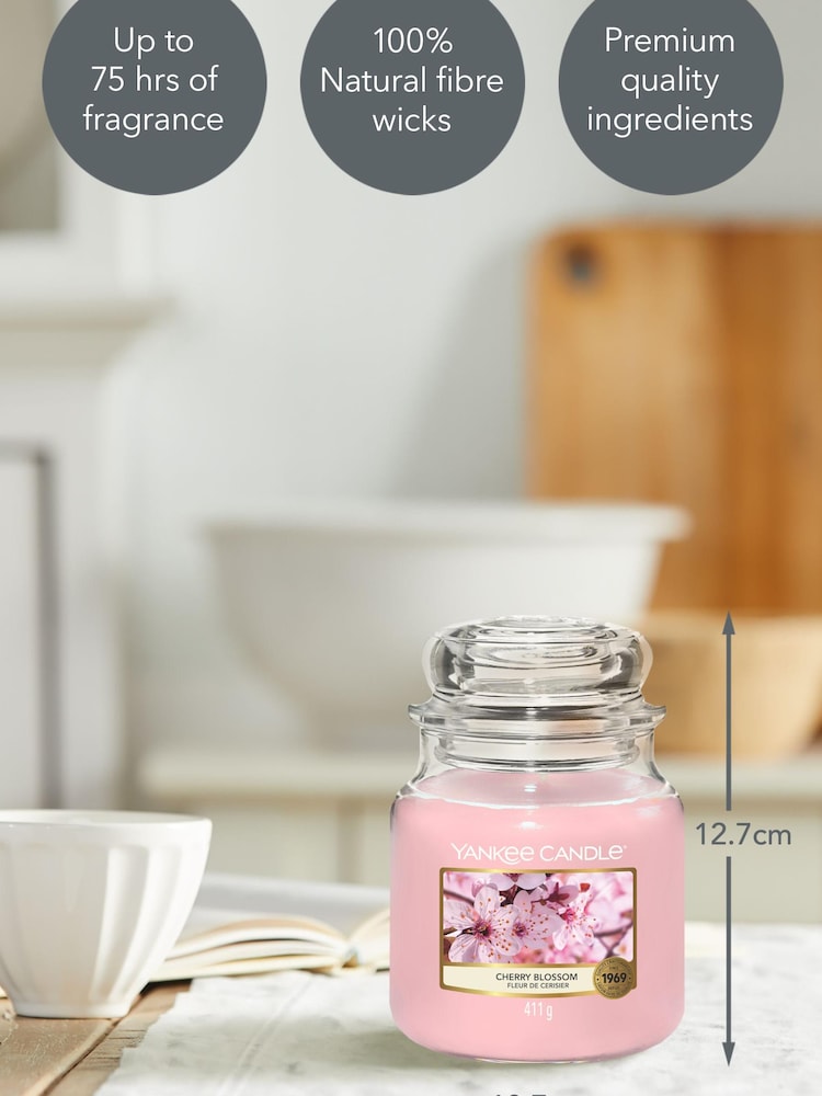 Yankee Candle Original Medium Jar Scented Candle, Cherry Blossom - Image 2 of 4