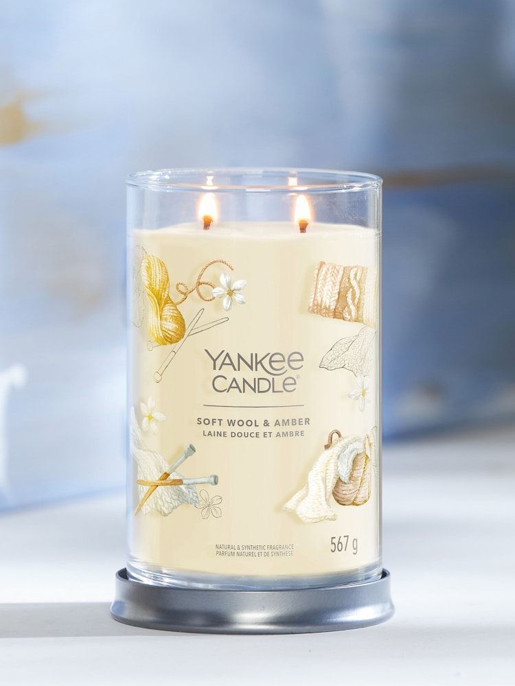 Yankee Candle Signature Large Tumbler Scented Candle, Soft Wool Amber - Image 1 of 3