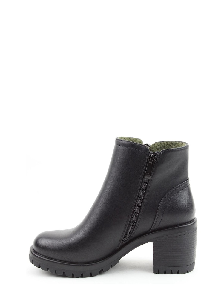 Heavenly Feet Ladies Vegan Friendly Ankle Black Boots - Image 2 of 4