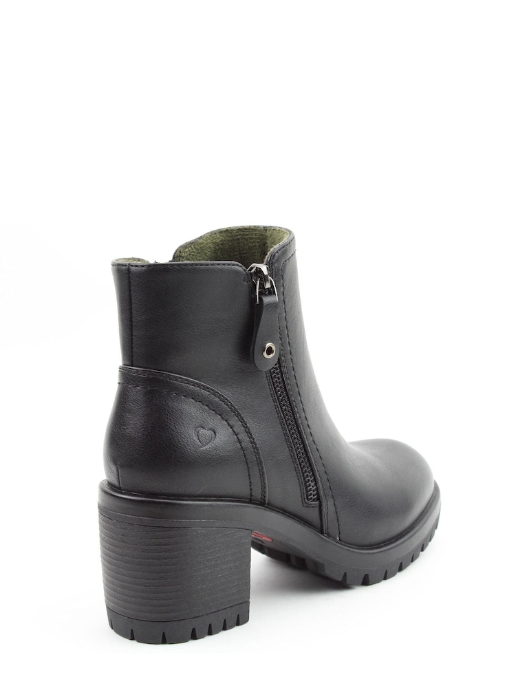 Heavenly Feet Ladies Vegan Friendly Ankle Black Boots - Image 4 of 4