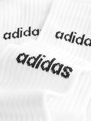 adidas White Linear Crew Cushioned Socks 3 Pack - Image 3 of 4