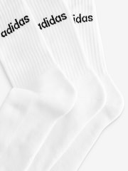 adidas White Linear Crew Cushioned Socks 3 Pack - Image 4 of 4