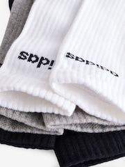 adidas Grey Linear Crew Cushioned Socks 3 Pack - Image 4 of 4