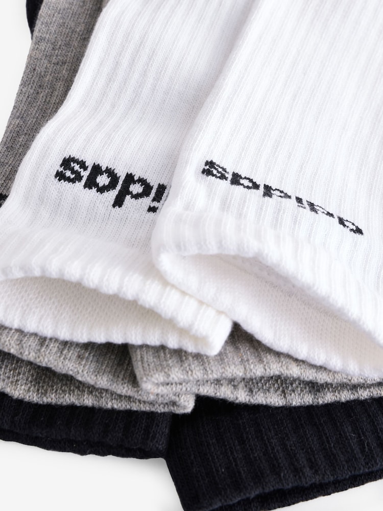 adidas Grey Linear Crew Cushioned Socks 3 Pack - Image 4 of 4