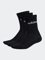Черный - Adidas Linear Crew Cushioned Socks 3 Pack - Image 1 of 4
