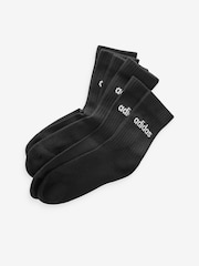 Черный - Adidas Linear Crew Cushioned Socks 3 Pack - Image 2 of 4