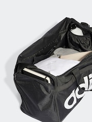adidas Black Medium Essentials Linear Duffel Bag - Image 3 of 5