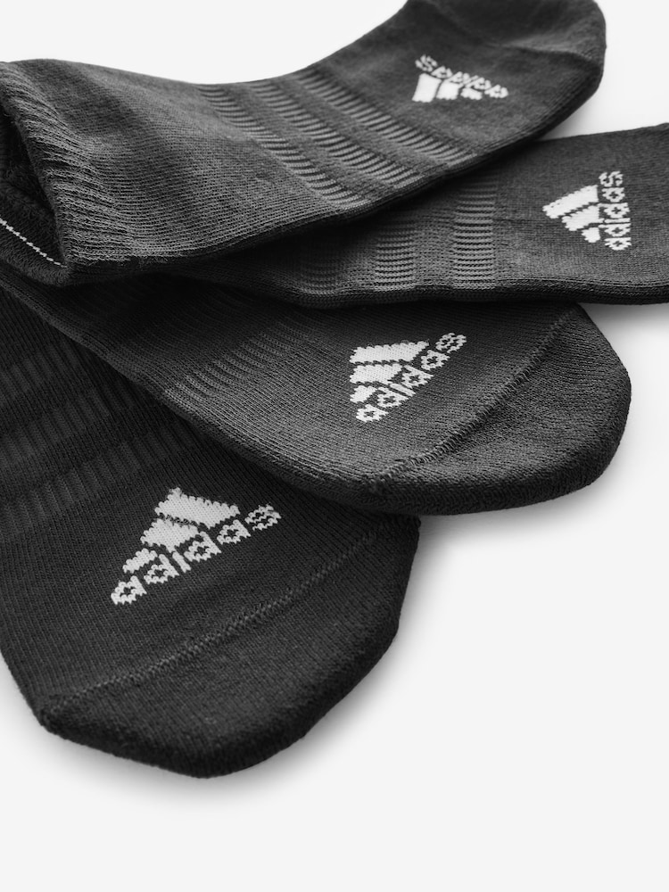 adidas Black Cushioned Low Cut Socks 3 Pack - Image 3 of 4