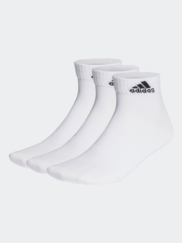 adidas White Thin And Light Ankle Socks 3 Pairs - Image 1 of 4