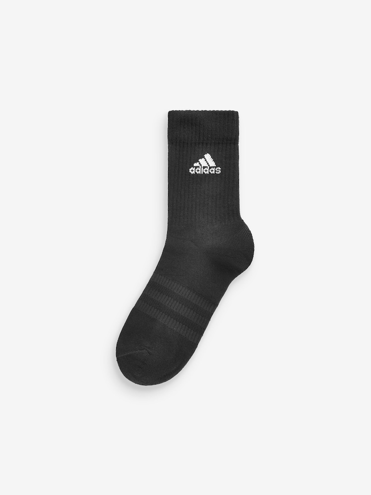 Черный - Набор из 6 пар амортизирующих носков adidas - Image 2 of 2