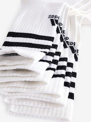 Off White - Pack 3 de pares de calcetines de largo medio con las 3 bandas de adidas - Imagen 2 de 4