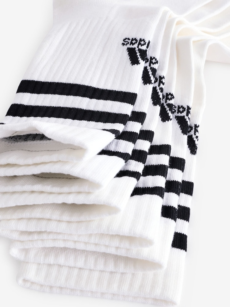Off White - Pack 3 de pares de calcetines de largo medio con las 3 bandas de adidas - Imagen 2 de 4