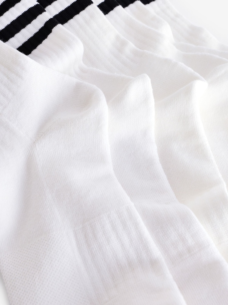 adidas Off White 3-Stripe Crew Length Socks 3 Pack - Image 4 of 4 adidas Off White 3-Stripe Crew Length Socks 3 Pack - Image 4 of 4