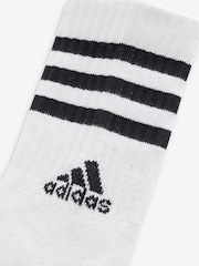 adidas Dove White 3-Stripe Crew Length Socks 3 Pack - Image 4 of 5