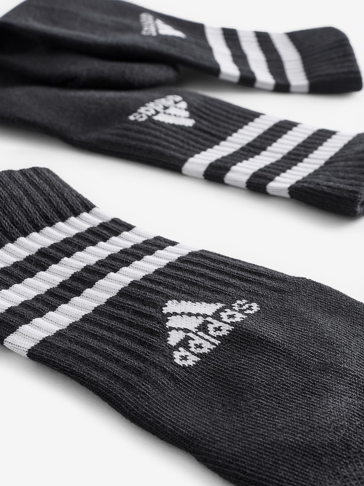 أسود - حزمة من 3 جوارب بطول يصل إلى منتصف الساق مزينة بـ 3-خطوط من adidas - صورة 4 من 4 أسود - حزمة من 3 جوارب بطول يصل إلى منتصف الساق مزينة بـ 3-خطوط من adidas - صورة 4 من 4