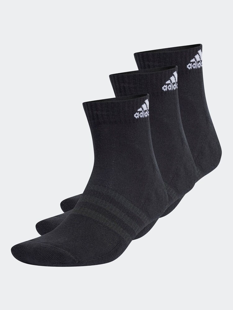 Черный - Набор из 3 пар спортивных носков с мягкой подошвой adidas - Изображение 2 из 5