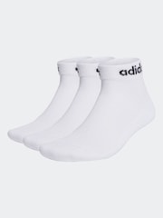 adidas White Linear Ankle Cushioned Socks 3 Pack - Image 1 of 1