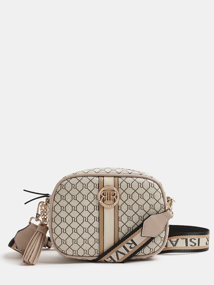 River Island Grey Monogram Webbing Cross-Body Bag - Image 2 of 4