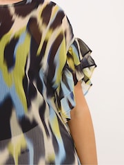 Star by Julien MacDonald Yellow Floral Flute Sleeve Top - Image 4 of 5
