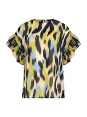 Star by Julien MacDonald Yellow Floral Flute Sleeve Top - Image 5 of 5