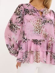 Star by Julien MacDonald Pink Frilled Hem Blouse - Image 4 of 5