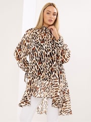 Star by Julien MacDonald Brown Dipped Hem Tunic Top - Image 2 of 5